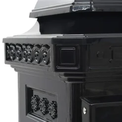 vidaXL Pilaar brievenbus vintage stijl roestbestendig aluminium zwart