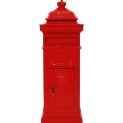 vidaXL Pilaar brievenbus vintage stijl roestbestendig aluminium rood