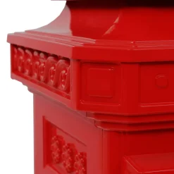 vidaXL Pilaar brievenbus vintage stijl roestbestendig aluminium rood