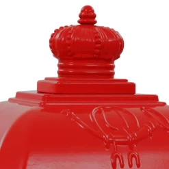 vidaXL Pilaar brievenbus vintage stijl roestbestendig aluminium rood