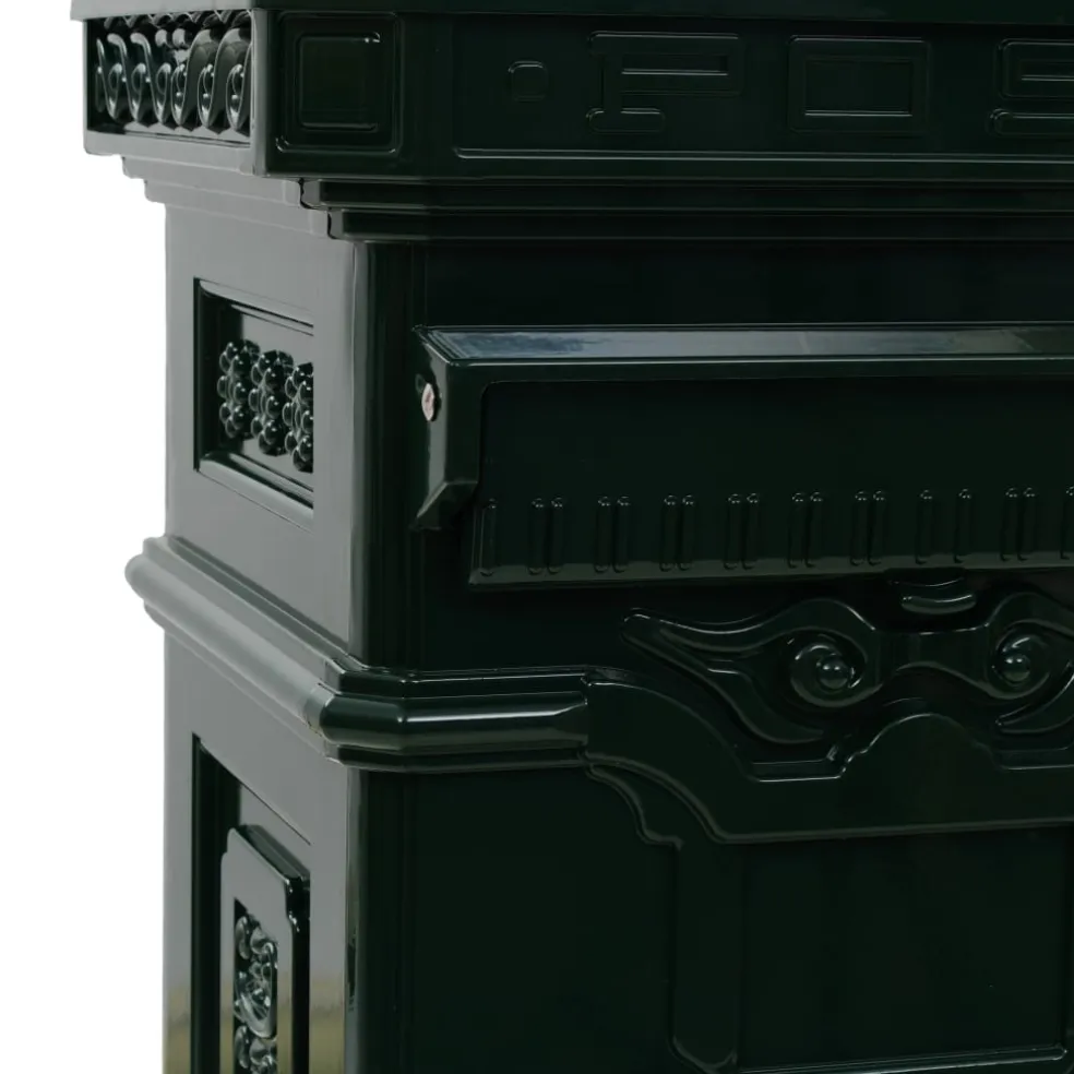 vidaXL Pilaar brievenbus vintage stijl roestbestendig aluminium groen