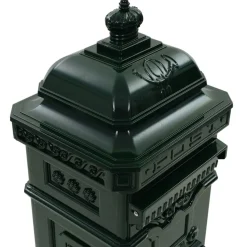 vidaXL Pilaar brievenbus vintage stijl roestbestendig aluminium groen