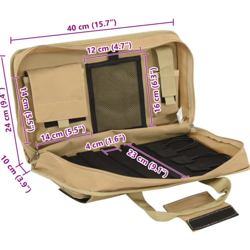 vidaXL Pistooltas 40x24x10 cm oxford stof kakikleurig