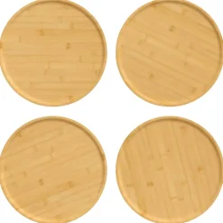 vidaXL Pizzaborden 4 st Ø32x1,5 cm bamboe