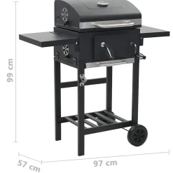 vidaXL Pizzaoven en barbecue 3-in-1 zwart