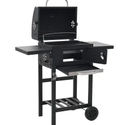 vidaXL Pizzaoven en barbecue 3-in-1 zwart