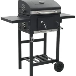 vidaXL Pizzaoven en barbecue 3-in-1 zwart