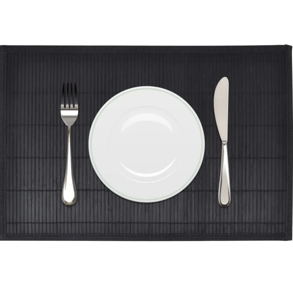vidaXL 6 Placemats bamboe 30 x 45 cm zwart