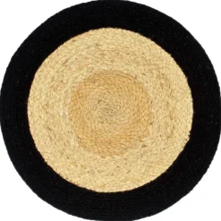 vidaXL Placemats 6 st 38 cm jute en katoen natuurlijk en groen
