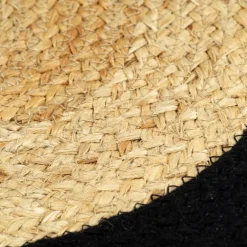 vidaXL Placemats 4 st 38 cm jute en katoen natuurlijk en zwart