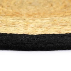 vidaXL Placemats 4 st 38 cm jute en katoen natuurlijk en zwart
