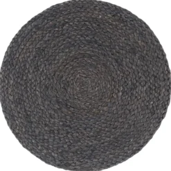 vidaXL Placemats 4 st rond 38 cm jute donkergrijs