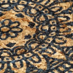 vidaXL Placemats 4 st rond 38 cm jute donkerblauw