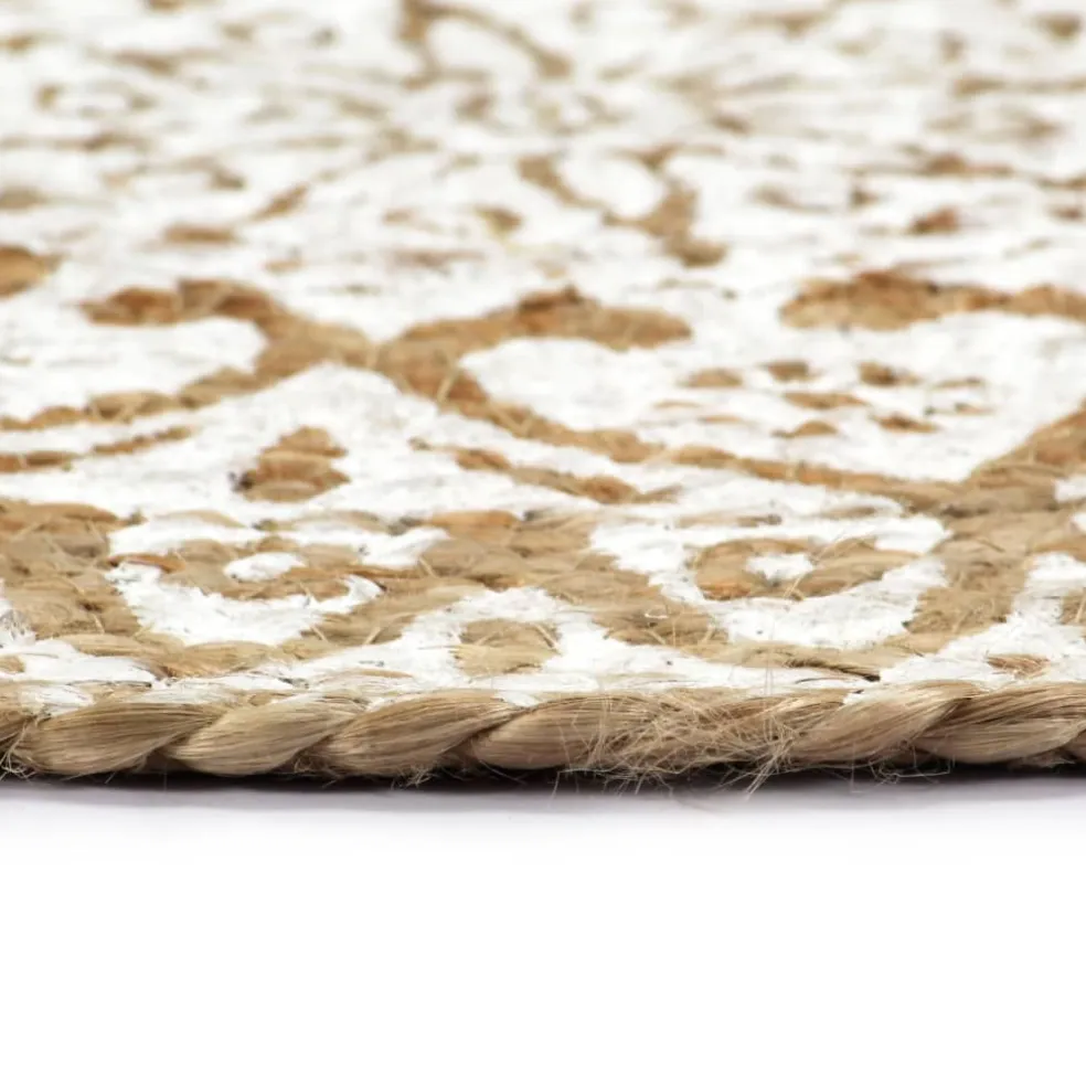vidaXL Placemats 4 st rond 38 cm jute wit