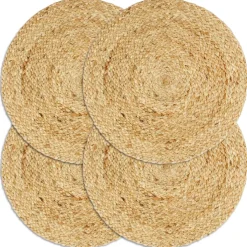 vidaXL Placemats 4 st rond 38 cm jute natuurlijk