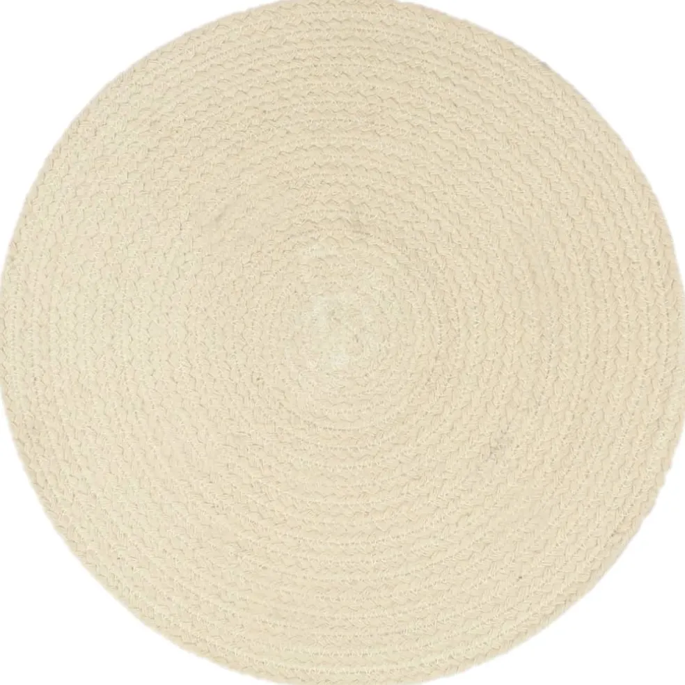 vidaXL Placemats 4 st rond 38 cm katoen natuurlijk