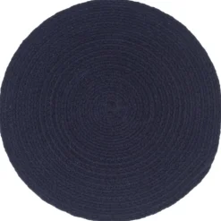 vidaXL Placemats 4 st rond 38 cm katoen effen marineblauw