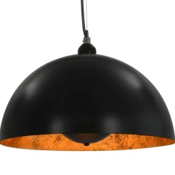 vidaXL Plafondlampen 2 st halfrond E27 40 cm zwart en goudkleurig