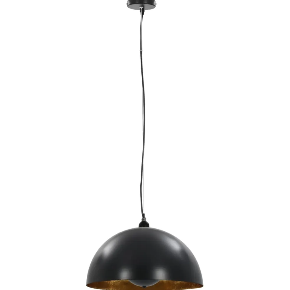 vidaXL Plafondlampen 2 st halfrond E27 40 cm zwart en goudkleurig