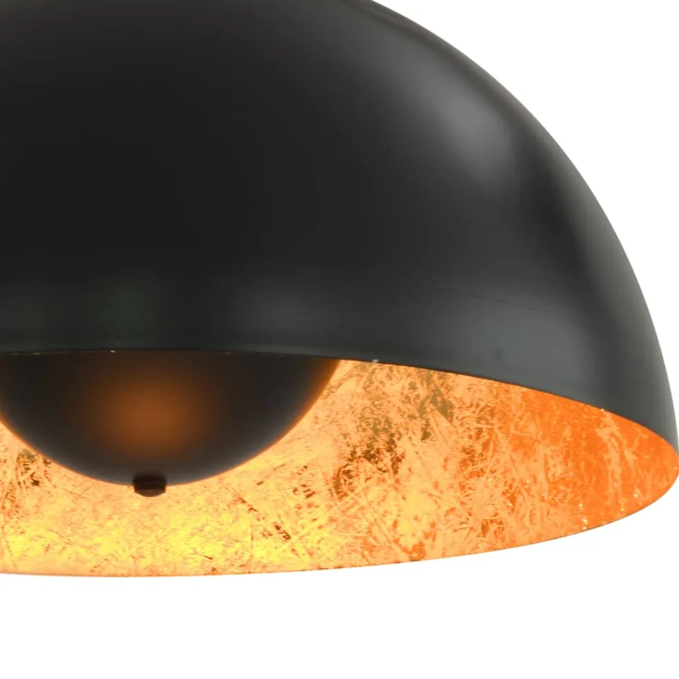 vidaXL Plafondlampen 2 st halfrond E27 40 cm zwart en goudkleurig
