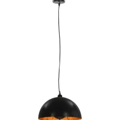 vidaXL Plafondlampen 2 st halfrond E27 40 cm zwart en goudkleurig