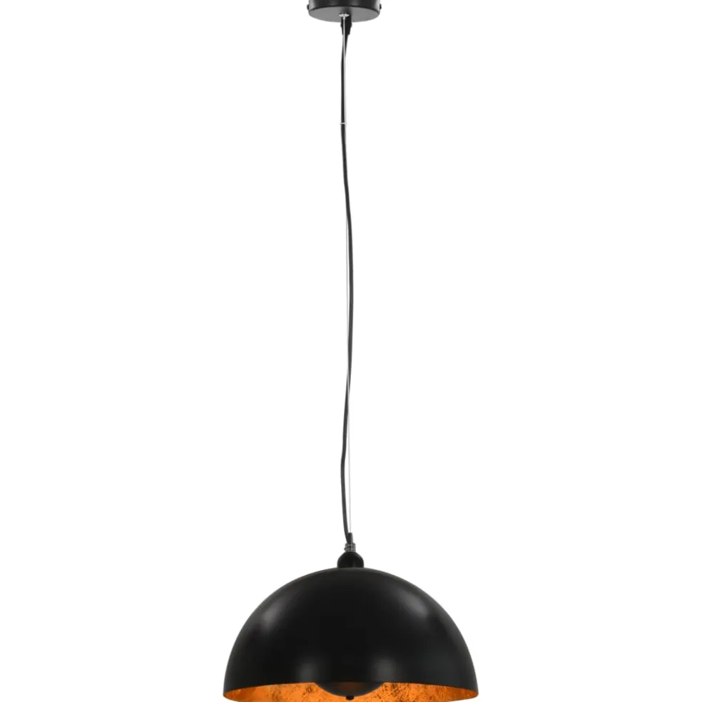 vidaXL Plafondlampen 2 st halfrond E27 40 cm zwart en goudkleurig