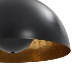 vidaXL Plafondlampen 2 st halfrond E27 40 cm zwart en goudkleurig