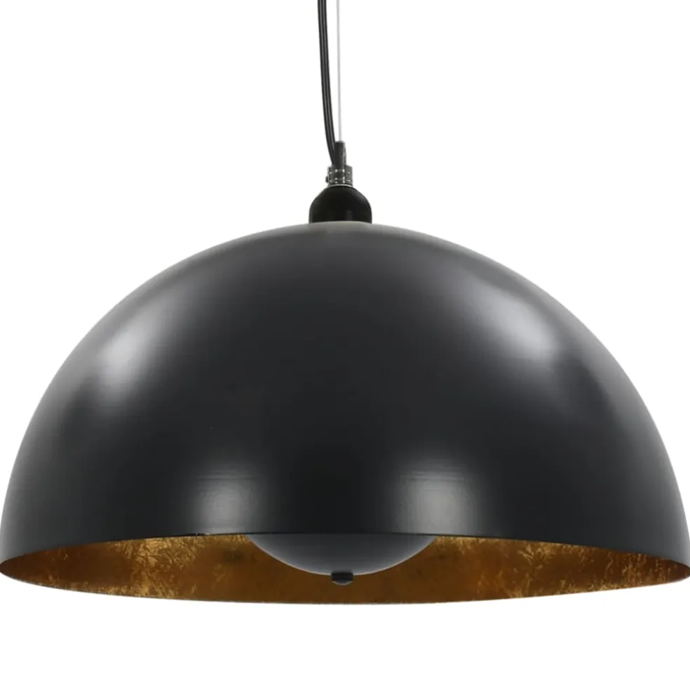 vidaXL Plafondlampen 2 st halfrond E27 40 cm zwart en goudkleurig