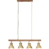 vidaXL Plafondlamp industrieel E27 mangohout messingkleurig