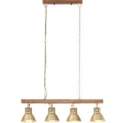 vidaXL Plafondlamp industrieel E27 mangohout messingkleurig