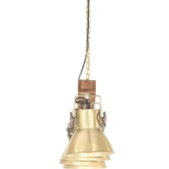 vidaXL Plafondlamp industrieel E27 mangohout messingkleurig
