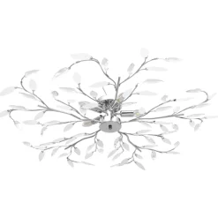 vidaXL Plafondlamp met acryl kristallen bladarmen voor 5xE14 wit