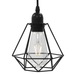 vidaXL Plafondlamp met diamantvorm 3xE27 zwart