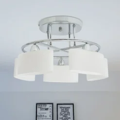 vidaXL Plafondlamp met ellipsvormige glazen kappen 5xE14 200W
