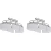 vidaXL Plafondlamp met ellipsvormige glazen kappen 2 st E14