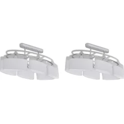 vidaXL Plafondlamp met ellipsvormige glazen kappen 2 st E14