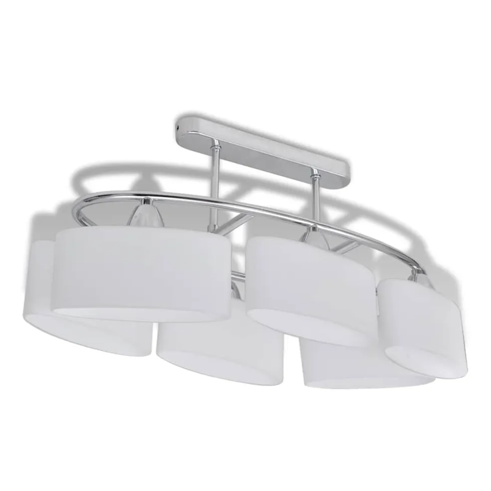 vidaXL Plafondlamp met ellipsvormige glazen kappen 2 st E14