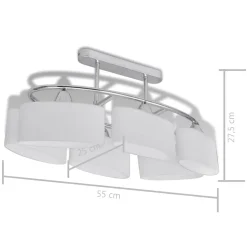 vidaXL Plafondlamp met ellipsvormige glazen kappen 2 st E14