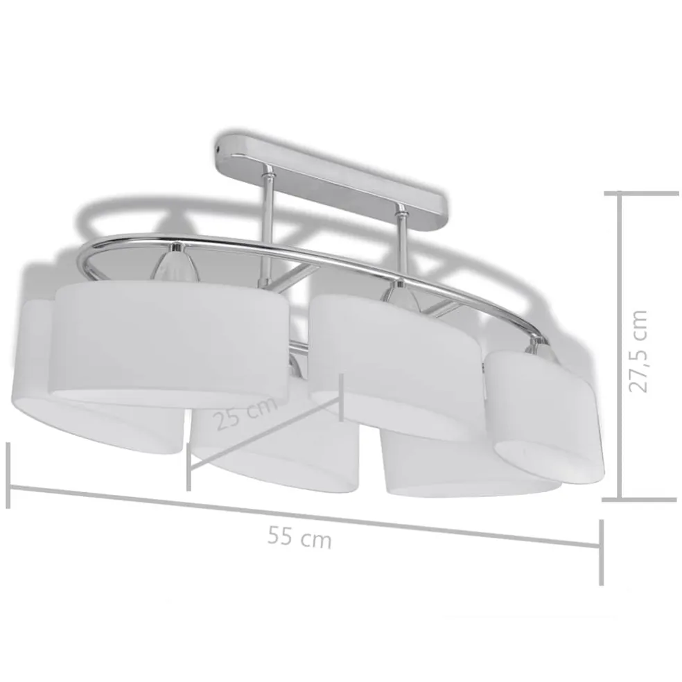 vidaXL Plafondlamp met ellipsvormige glazen kappen 2 st E14
