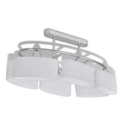vidaXL Plafondlamp met ellipsvormige glazen kappen 4 st E14