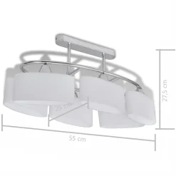 vidaXL Plafondlamp met ellipsvormige glazen kappen 4 st E14
