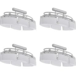 vidaXL Plafondlamp met ellipsvormige glazen kappen 4 st E14
