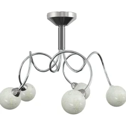 vidaXL Plafondlamp met glasbollen rond 5xG9
