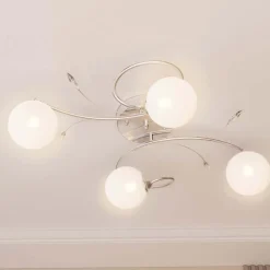 vidaXL Plafondlamp met glasbollen rond 4xG9