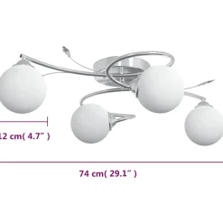 vidaXL Plafondlamp met glasbollen rond 4xG9