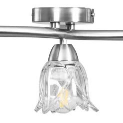 vidaXL Plafondlamp met glazen tulpvormige kappen 3xE14 transparant