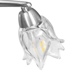 vidaXL Plafondlamp met glazen tulpvormige kappen 3xE14 transparant