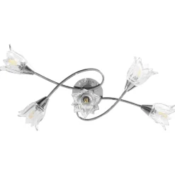 vidaXL Plafondlamp met glazen tulpvormige kappen 5xE14 transparant