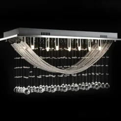 vidaXL Plafondlamp met glinsterende glas kristallen kralen 8xG9 29 cm