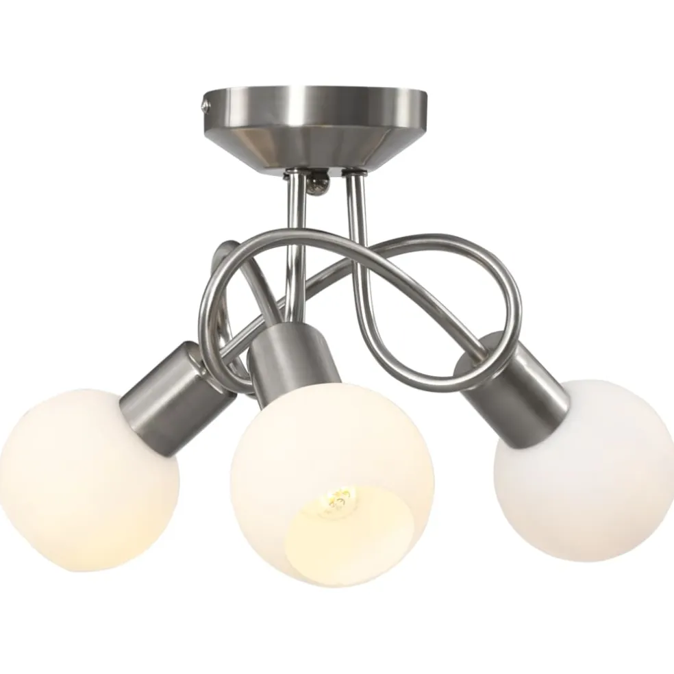 vidaXL Plafondlamp met keramieken bolvormige kappen voor 3xE14 wit